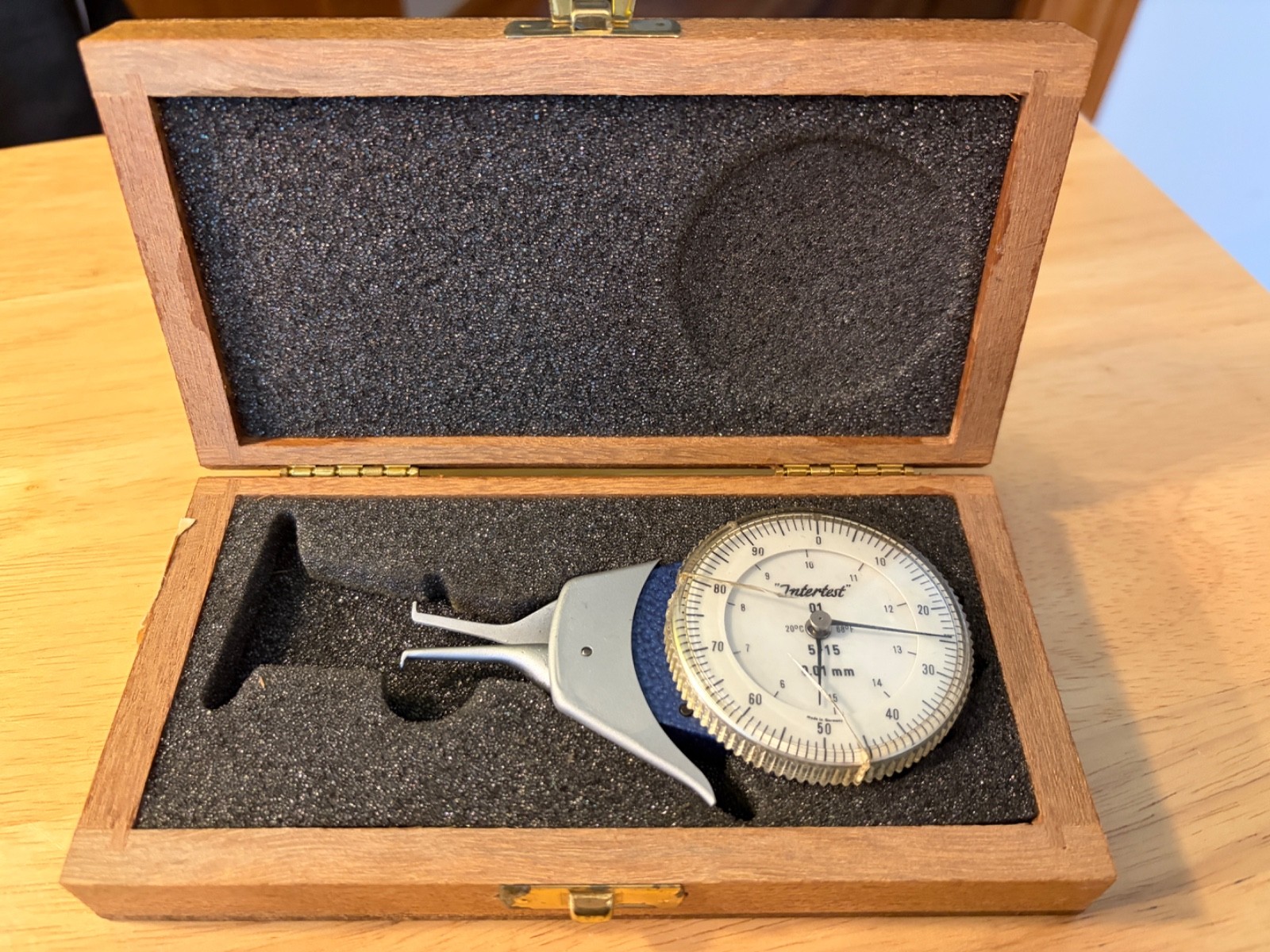 Kroeplin Intertest Model 01 --  5-15mm Range Internal Dial Groove Gauge w/Box