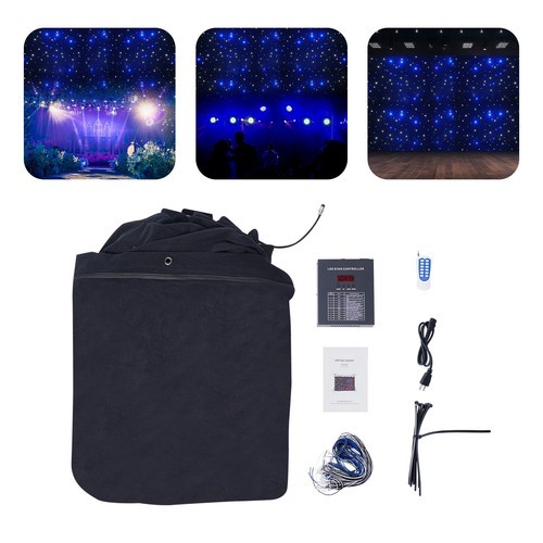 LED Star Stage Backdrop - 20x10FT LED Star Curtain Background Starry Sky DMX512