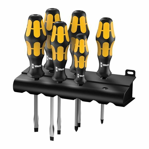 Wera 05018283001 6 Piece Chisel Driver Screwdriver Set w/ Ratchet Adapter