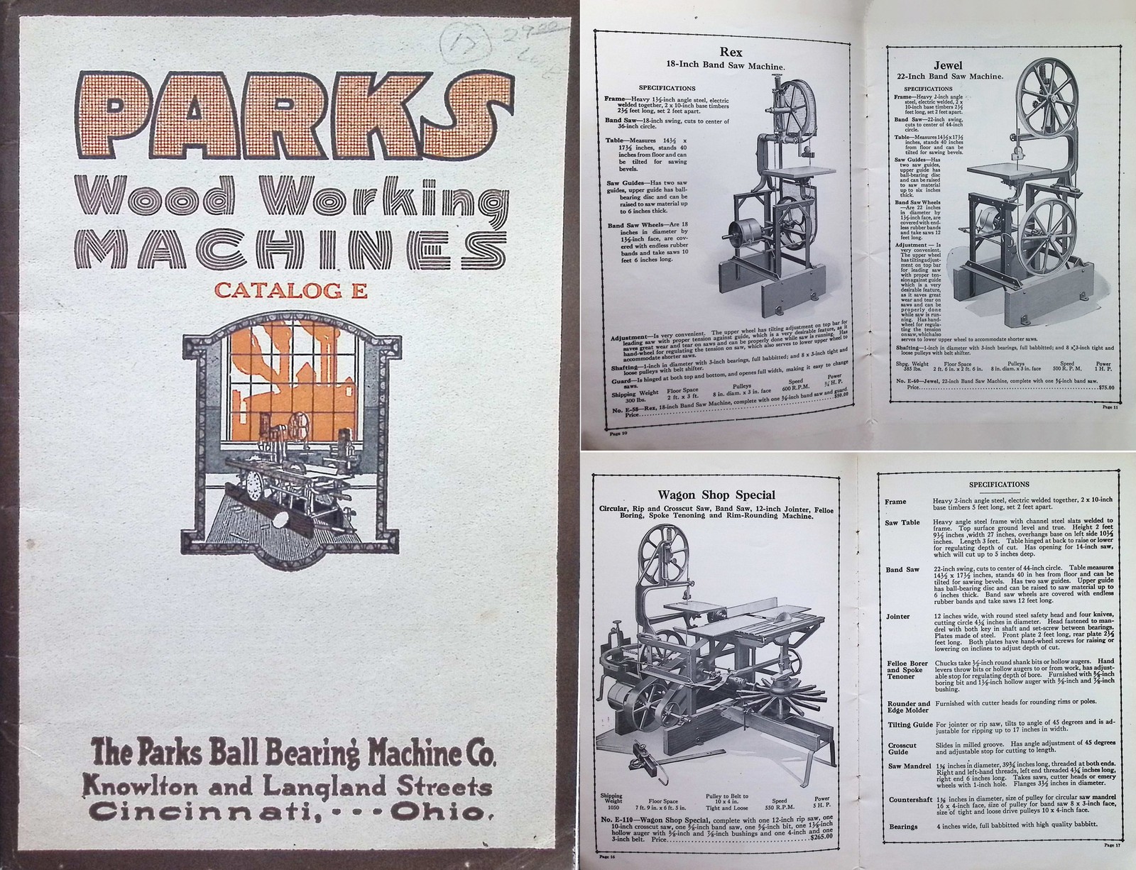 Orig. Parks Ball Bearing Machine Co. 1930's Catalogue of Machinery- mjdtoolparts