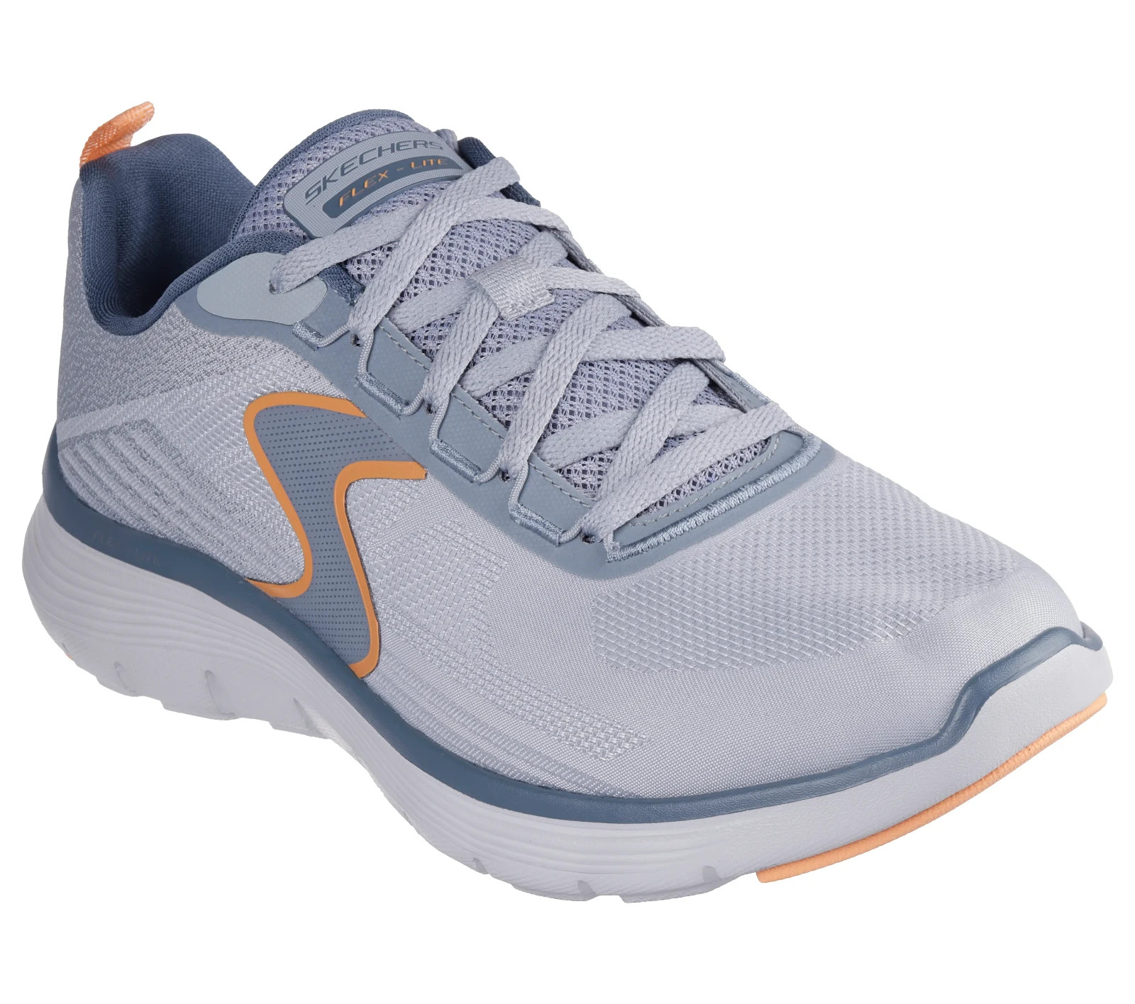 Men's Skechers Shoes Gray Mesh Casual Walking lace up Wide Fit cushioned 232828