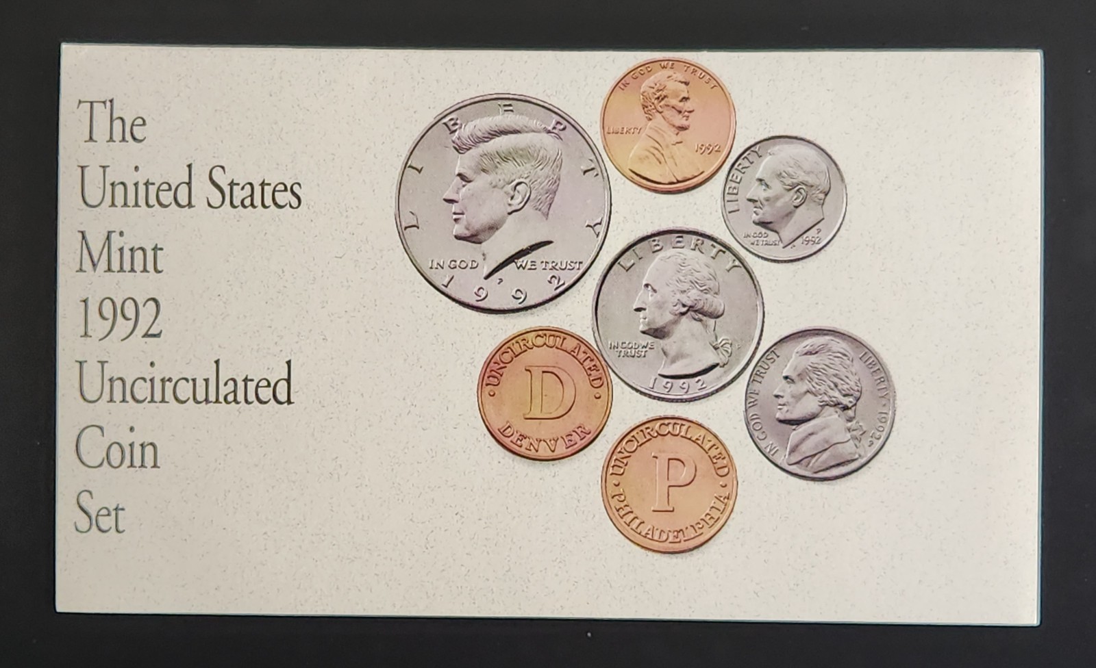 1992 P&D U.S Mint Set Uncirculated Coins OGP Cellophane/Envelope/Sleeve