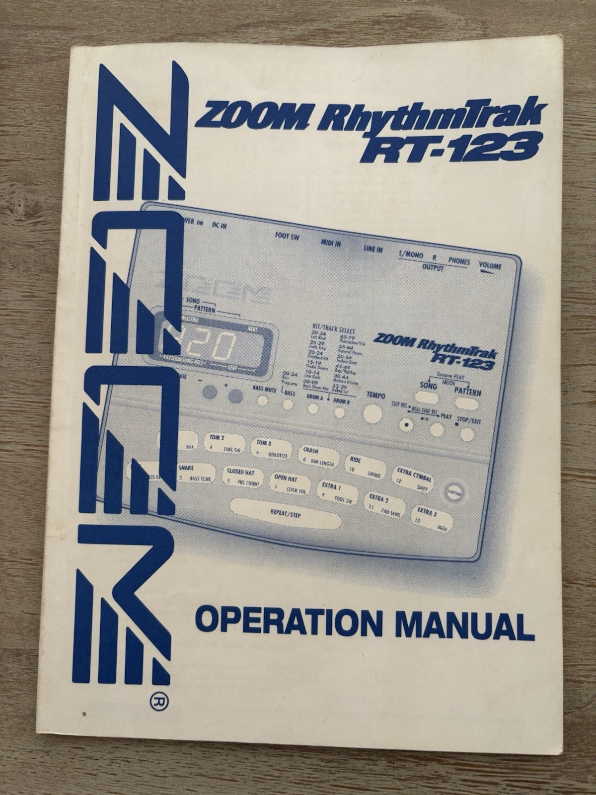 Zoom RhythmTrak RT-123 Operation Manual, Original, Very Good Condition