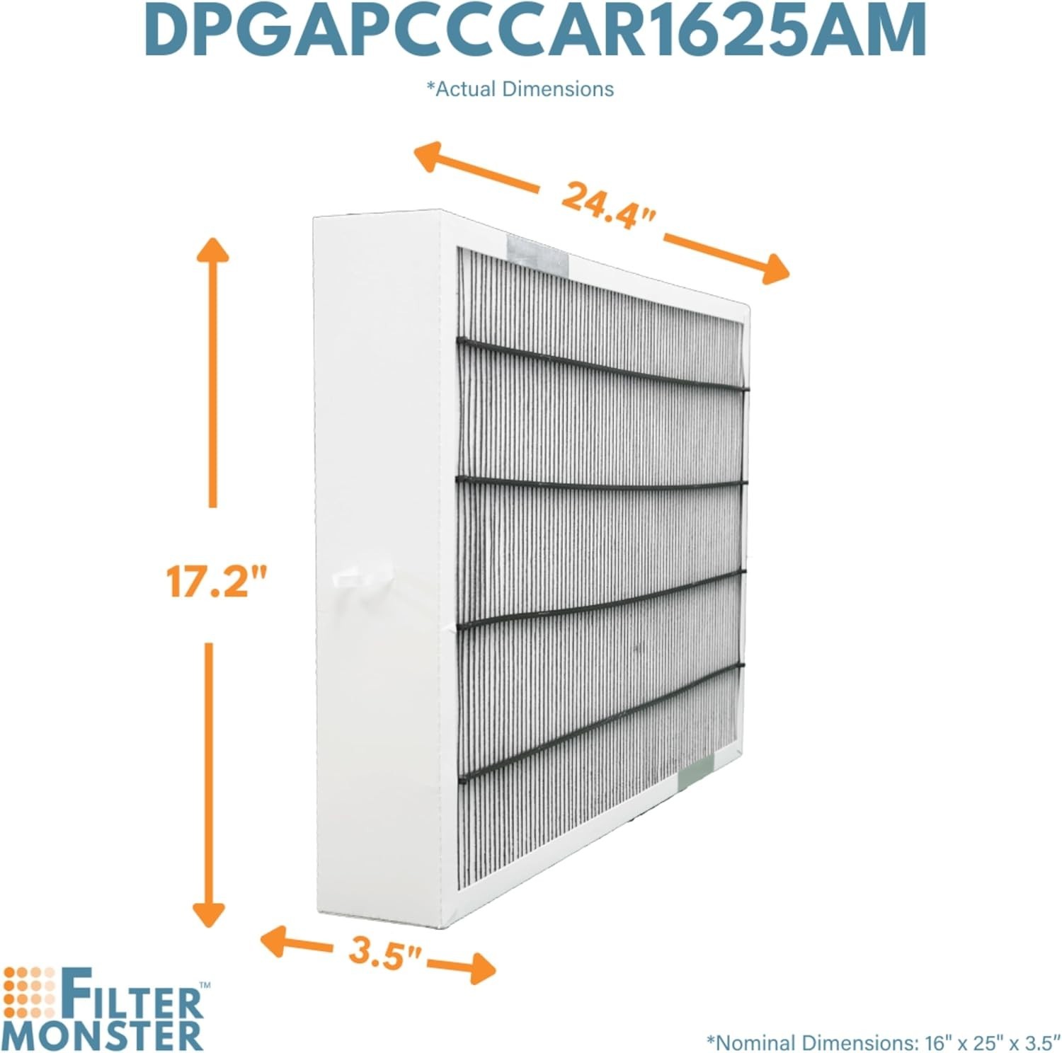 High-Efficiency MERV 15 Filter - 16" x 25" Replacement for Optimal Air Quality