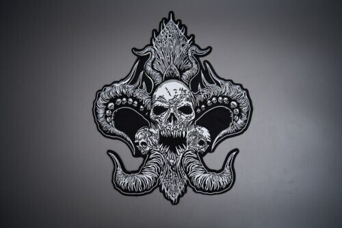 MEDUSA SKULL Large Back Patch for custom biker vest