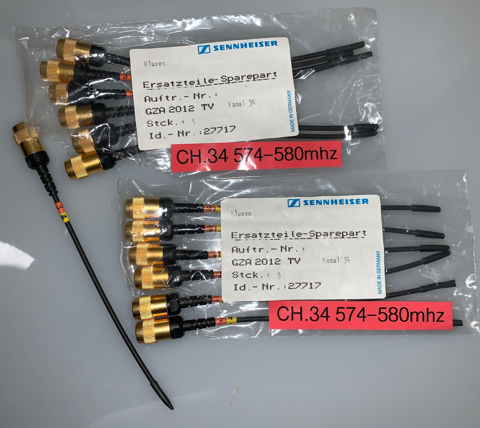 Original Antenna 574 - 580 MHz Ch.34 for Sennheiser EK 2012 TV Antenna GZA SK