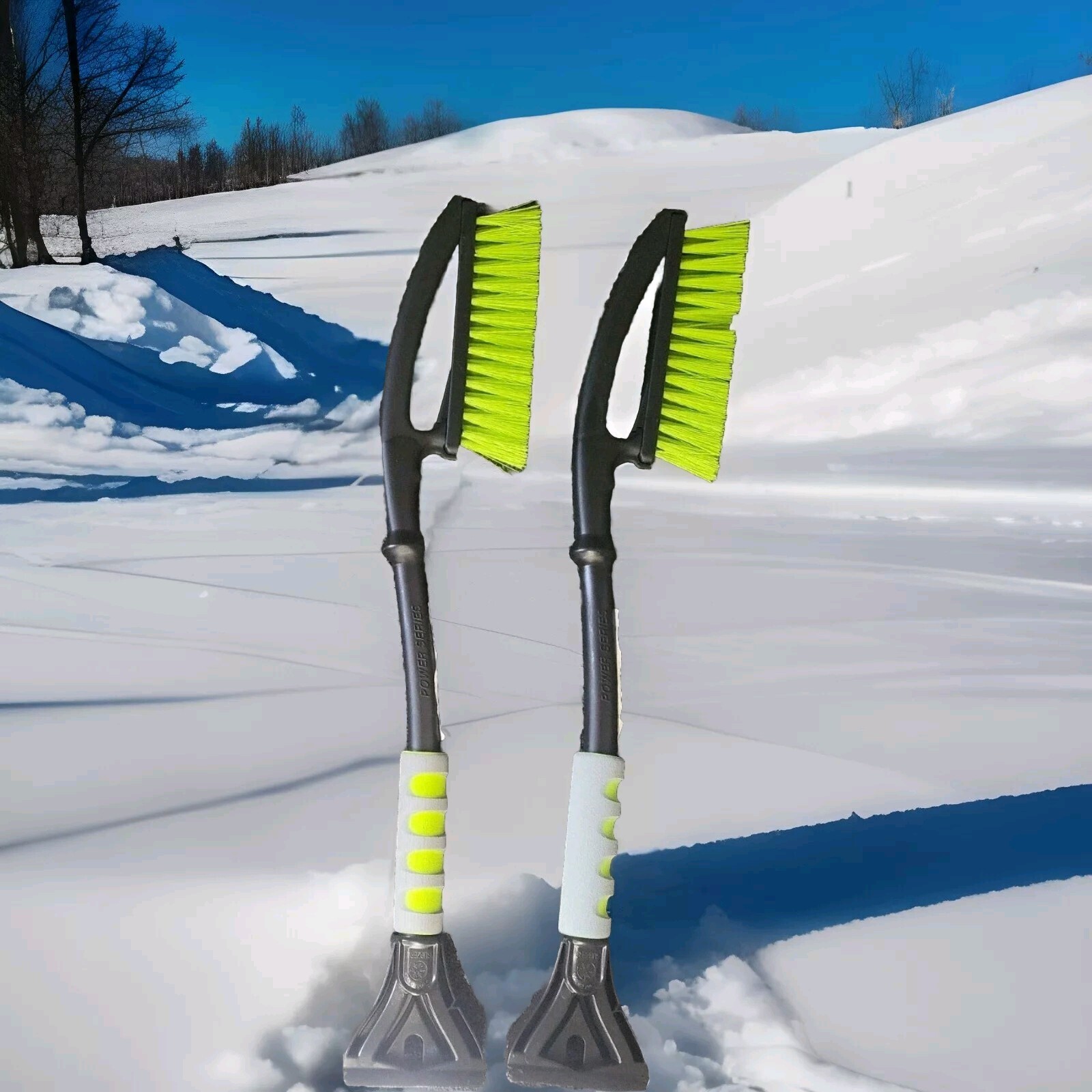 2 PACK - SUBZERO 26" POWER SERIES GREEN SNOWBRUSH AND ICE SCRAPER 18520