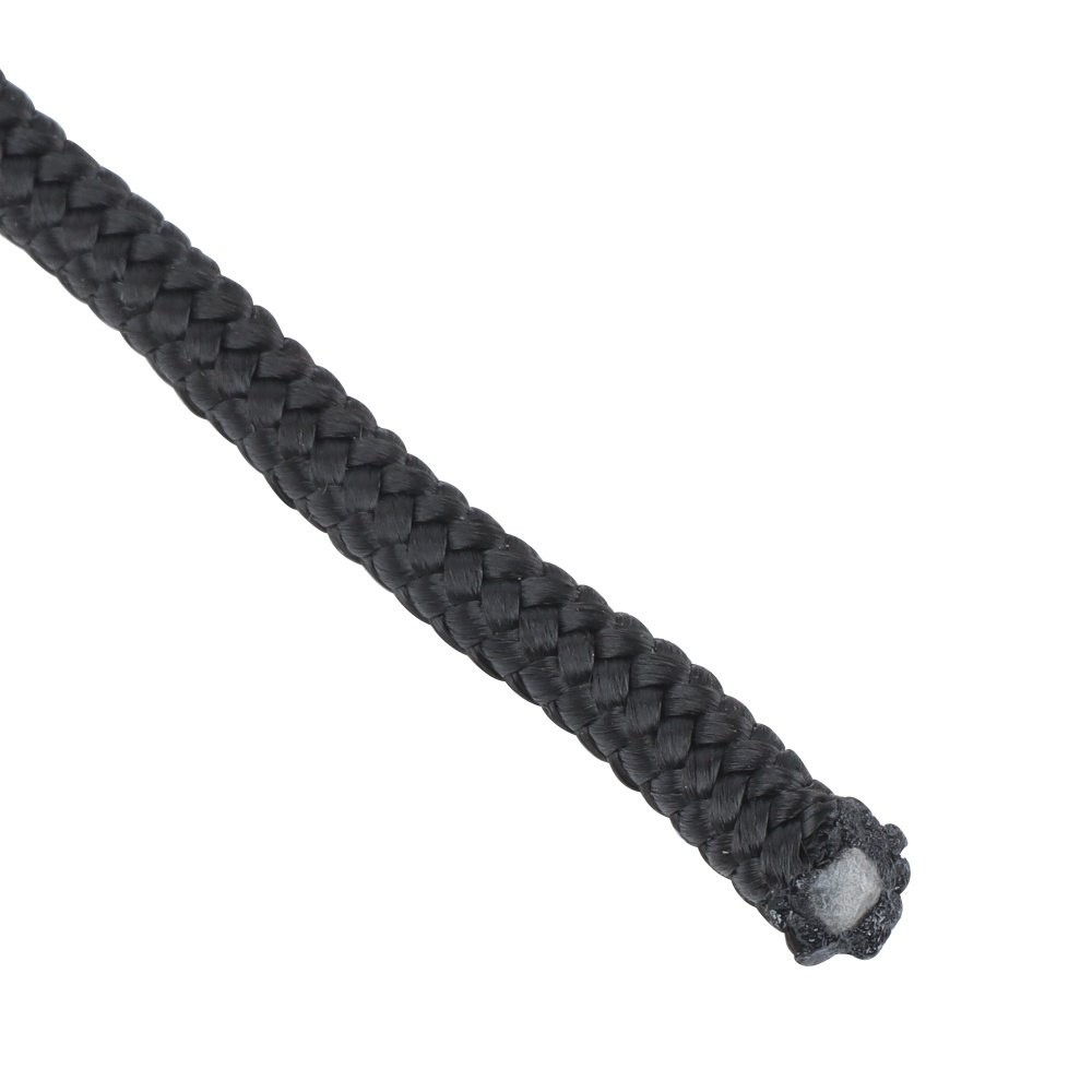 Black Nylon Solid Braid Rope Abrasion Resistance Low Stretch Dyeable Industrial