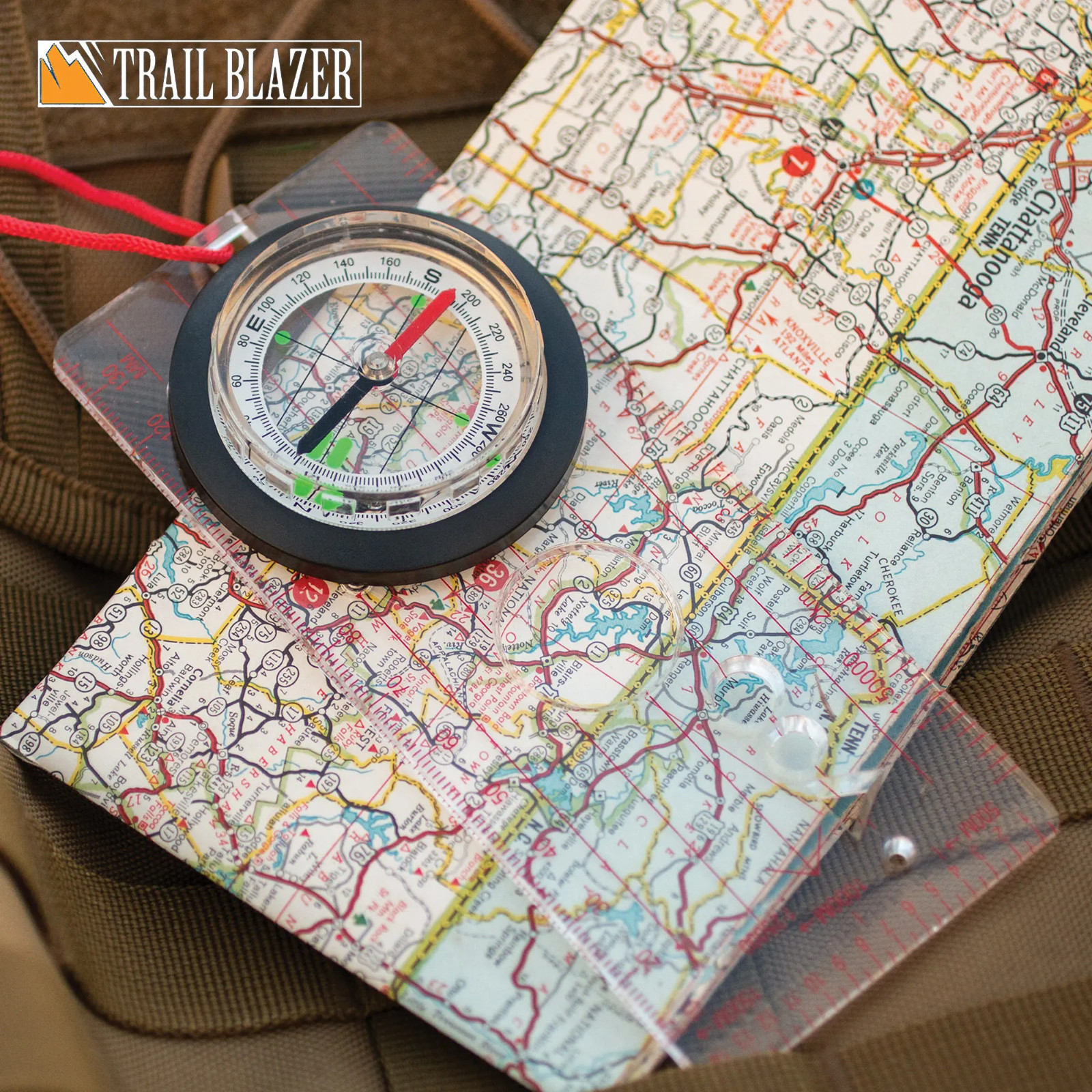 Trail Blazer Orienteer Compass 5.25", Liquid Filled, Luminous Markings, Free S&H