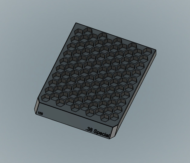 Bullet tray Reloading Block .38 Special Dillon Hornady RCBS 3d printed Frankford