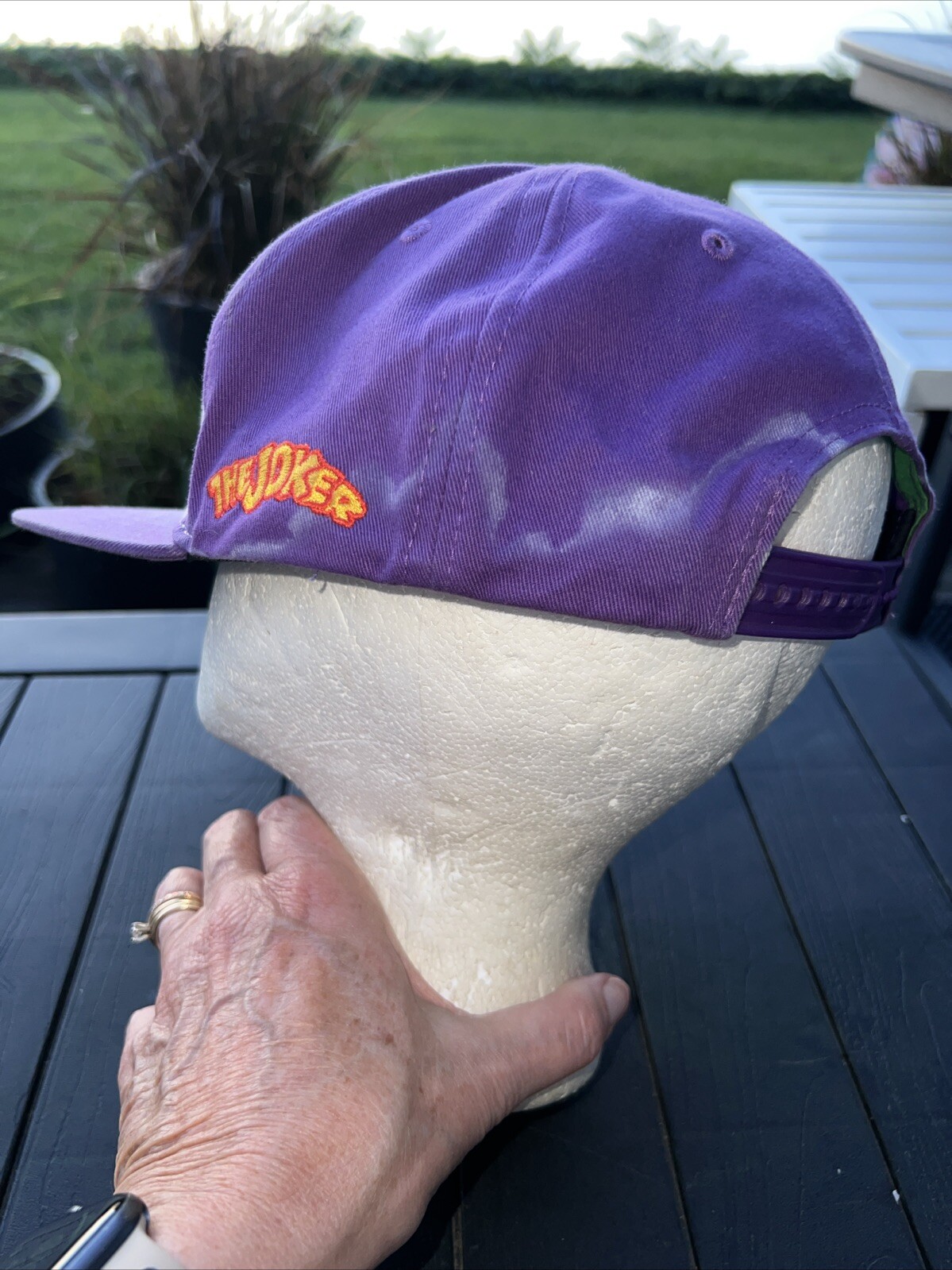 The Joker on Gray Front w Purple Bill and Hat Cap Snapback Batman DC Comics