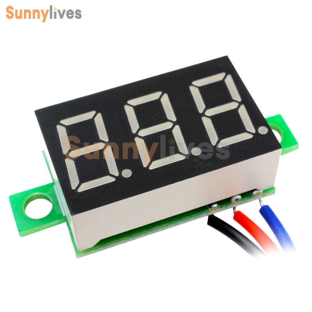 DC 0-30V LED Panel Voltage Meter 3-Digital Display Voltmeter 0.36 inch 3 Wires