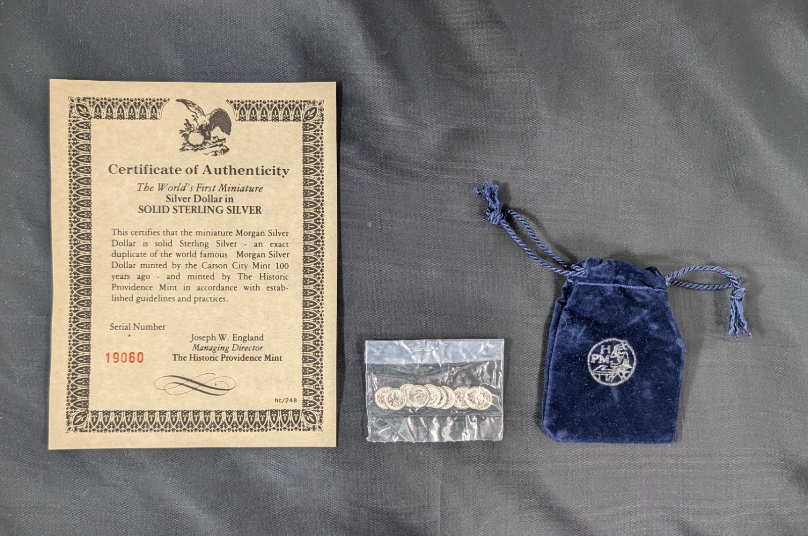 1878 Miniature Morgan Silver Dollar Coins Set of 10 Historic Providence 3.7g