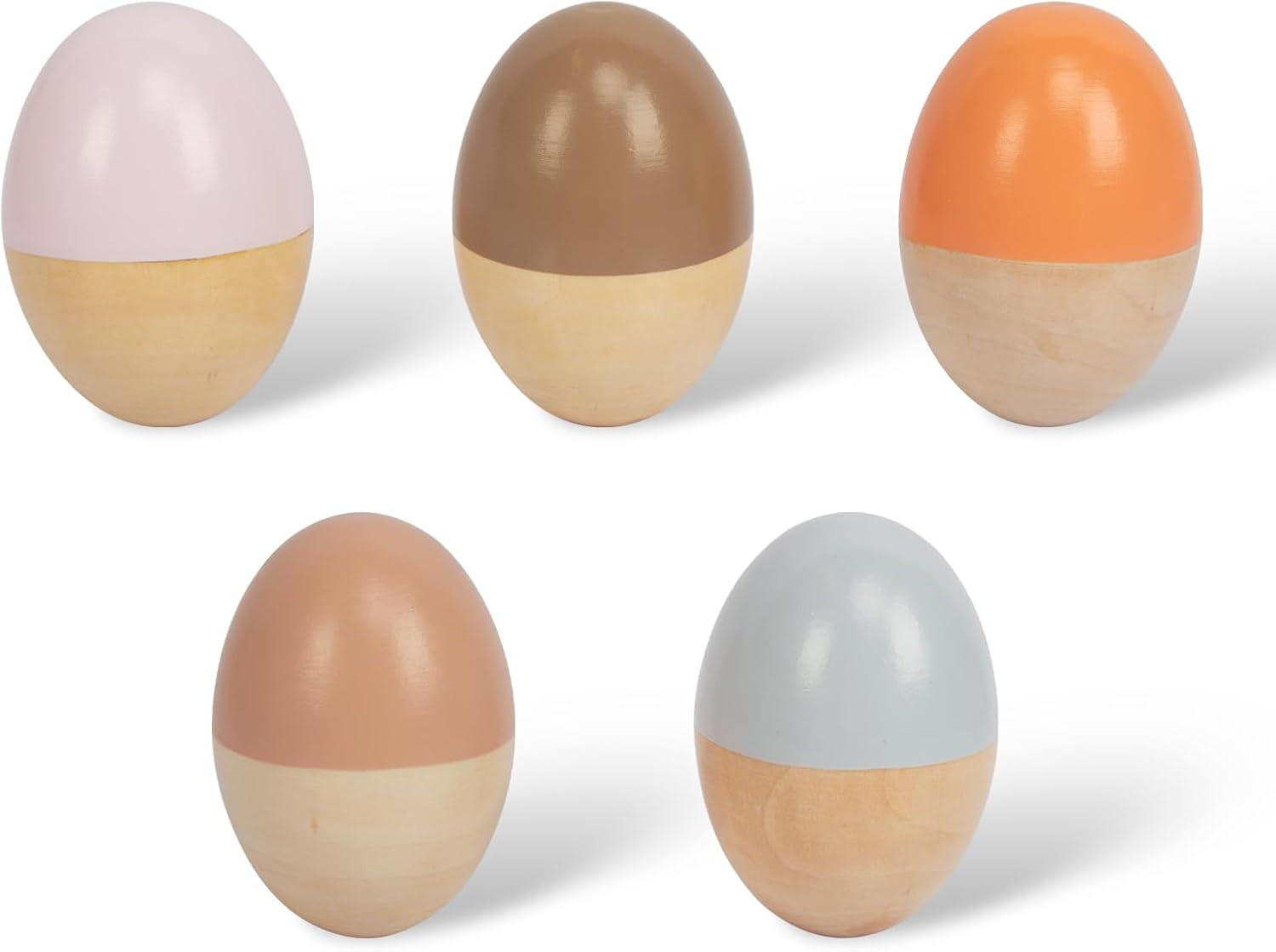 5 Pcs Wooden Baby Egg Shakers Hand Musical Maracas Percussion Instruments for To