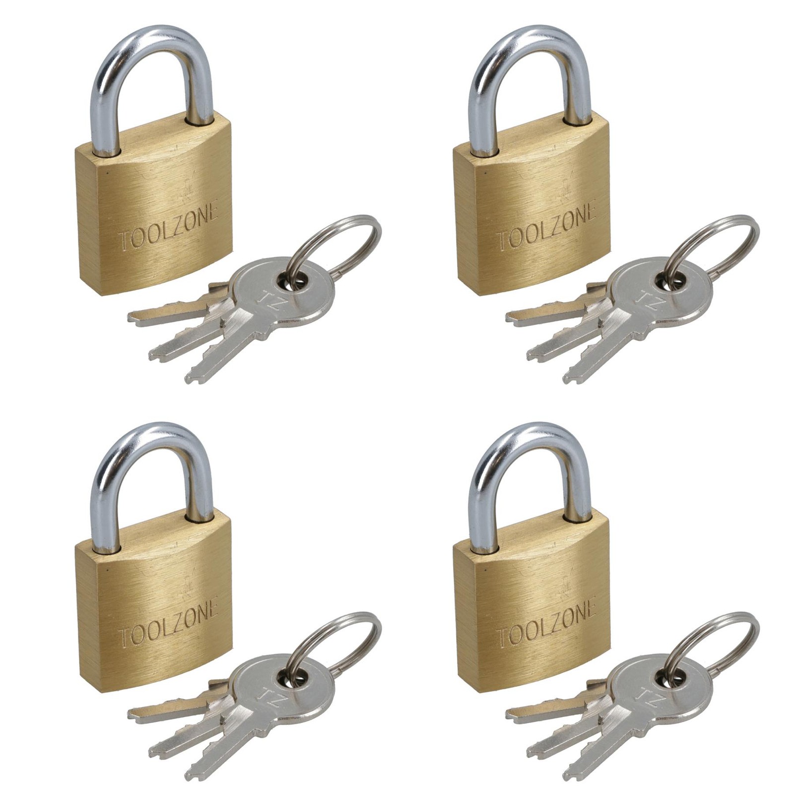 4 x 25mm Brass Padlock Heavy Duty Shed Lock Security Chain Shed Garage