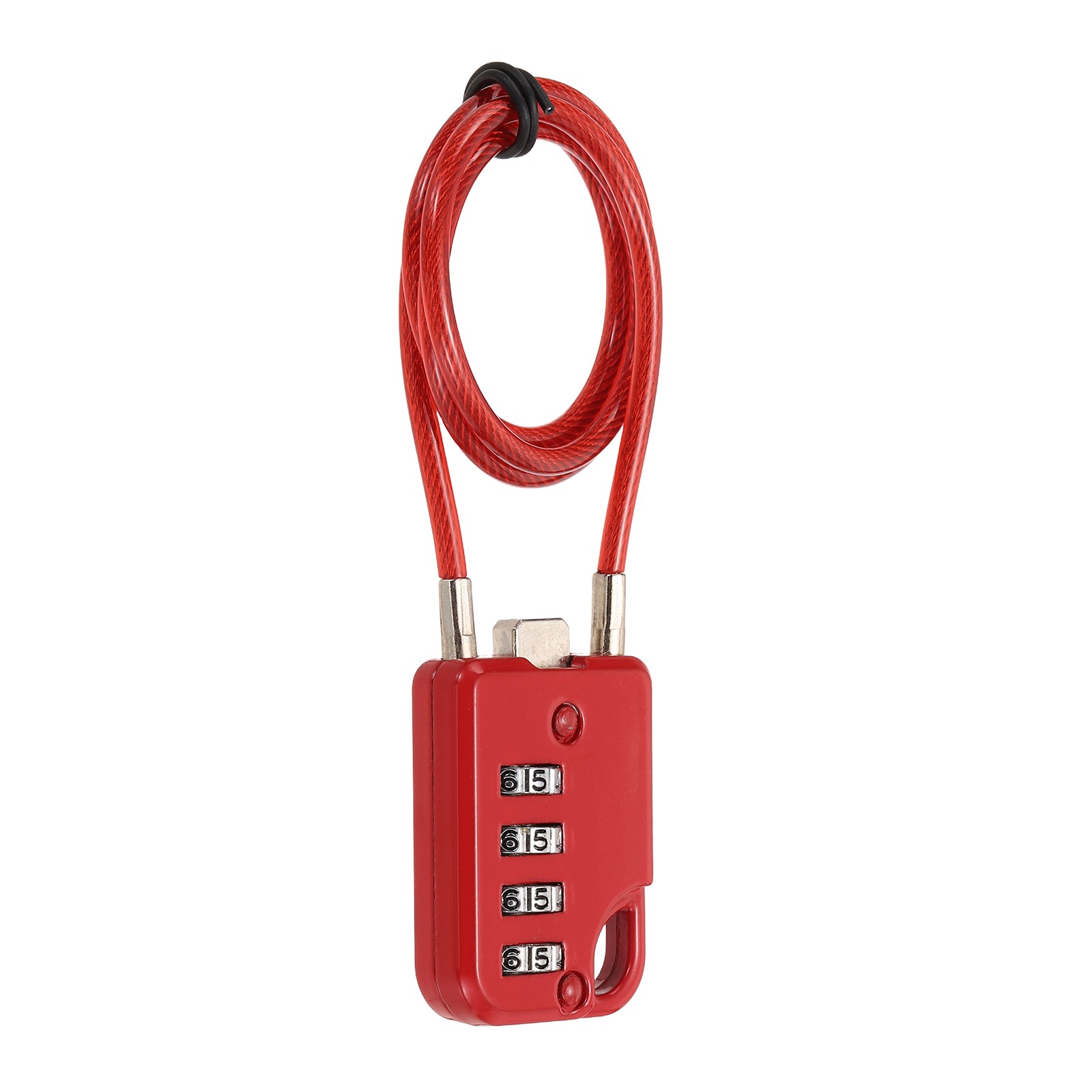 1-Pack Combination Padlock, 4 Digit 20 in Cable Luggage Lock [Red]