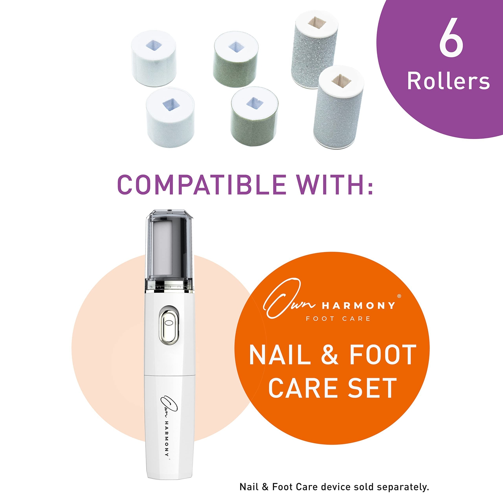 Refill Rollers for Own Harmony Electric Nail File Set & Foot Callus Remover -...