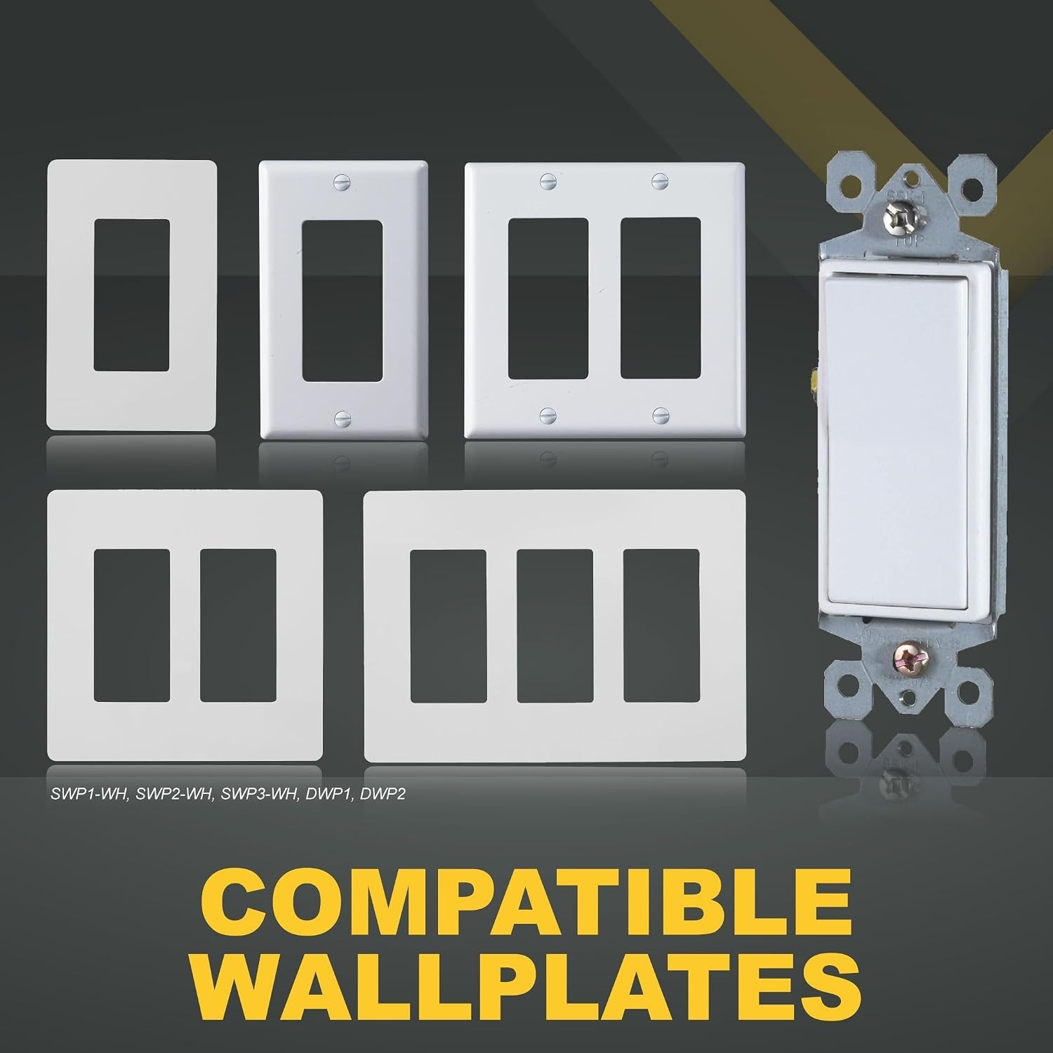Compact 15A Rocker Switch for 3-Way Lighting, Easy Install, -Certified White
