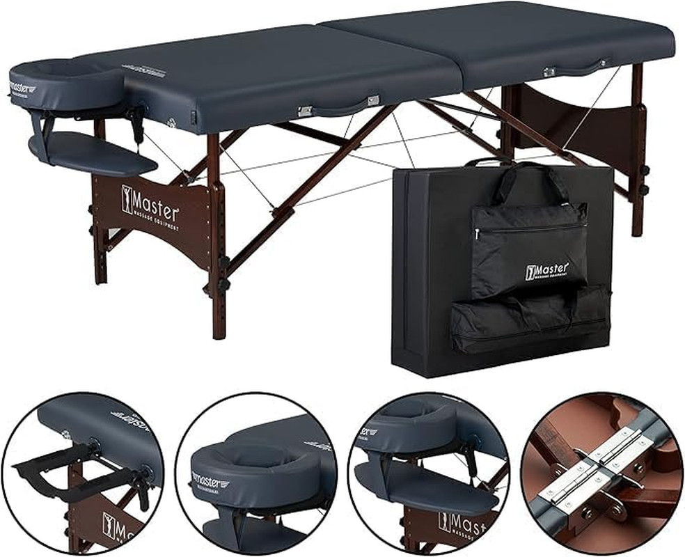 Master Massage Newport Portable Massage Table Package with Denser 2.5" Cushion,