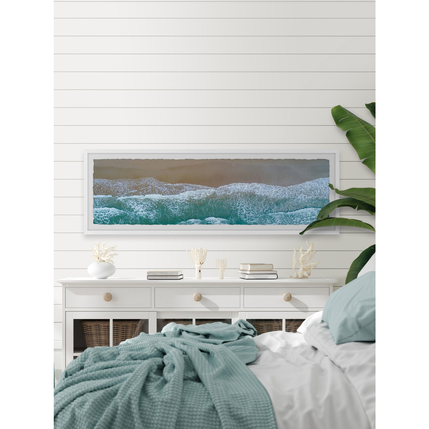 Marmont Hill Amazing Seaside Waves Framed Painting Print