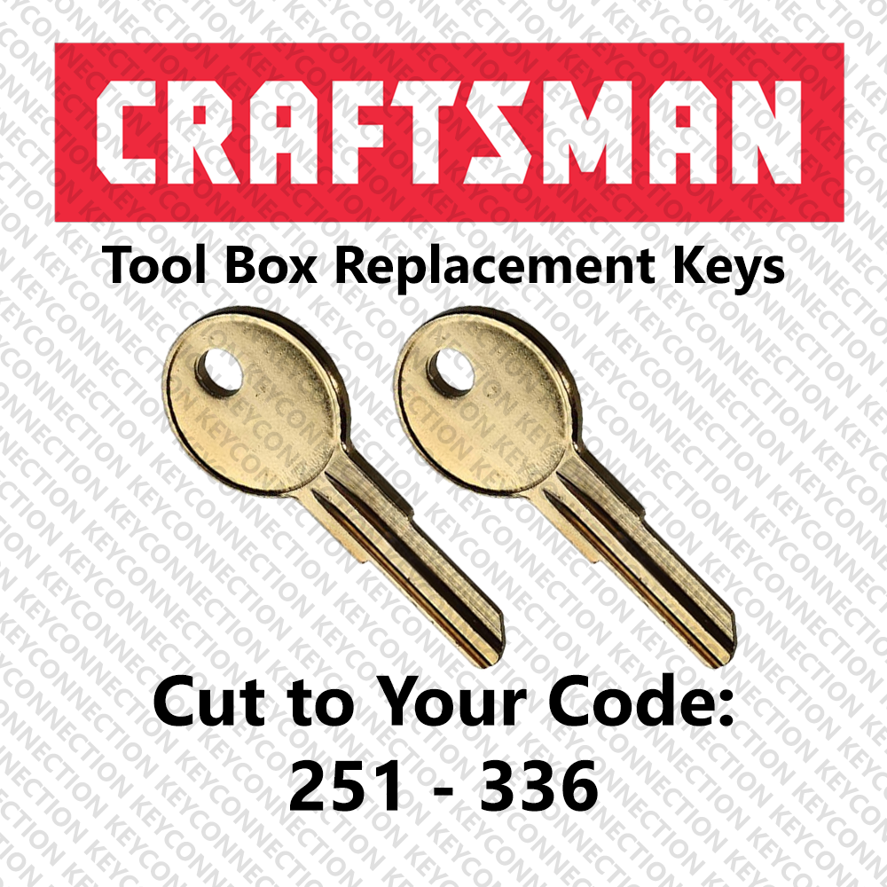 ( 2 ) Two Craftsman Tool Box Keys Cut to Your Code 251 - 336 Llaves Toolbox Keys