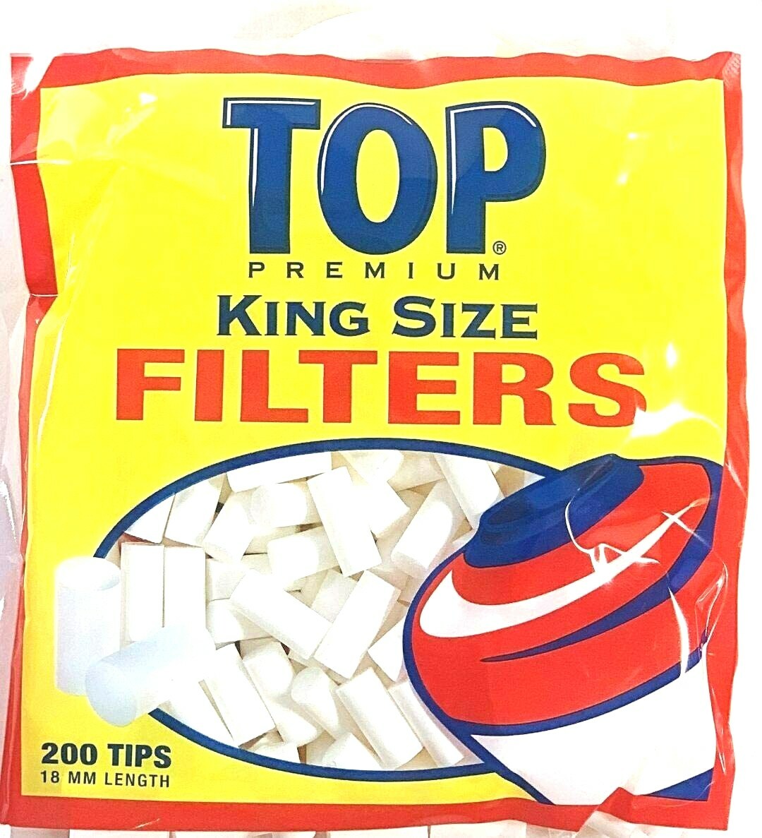 600 TOP King Size 18mm Filter Tips (3 packs of 200 cigarette tips)