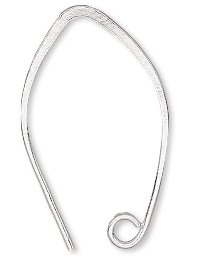 1 Pair Sterling Silver 20mm Marquise 22 Gauge Earwires with Open Loop