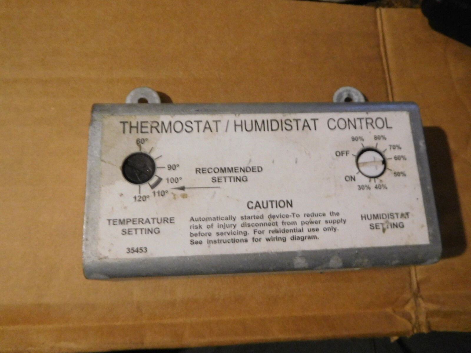 Broan Attic Fan Combination Thermostat / Humidistat, Close On Rise,