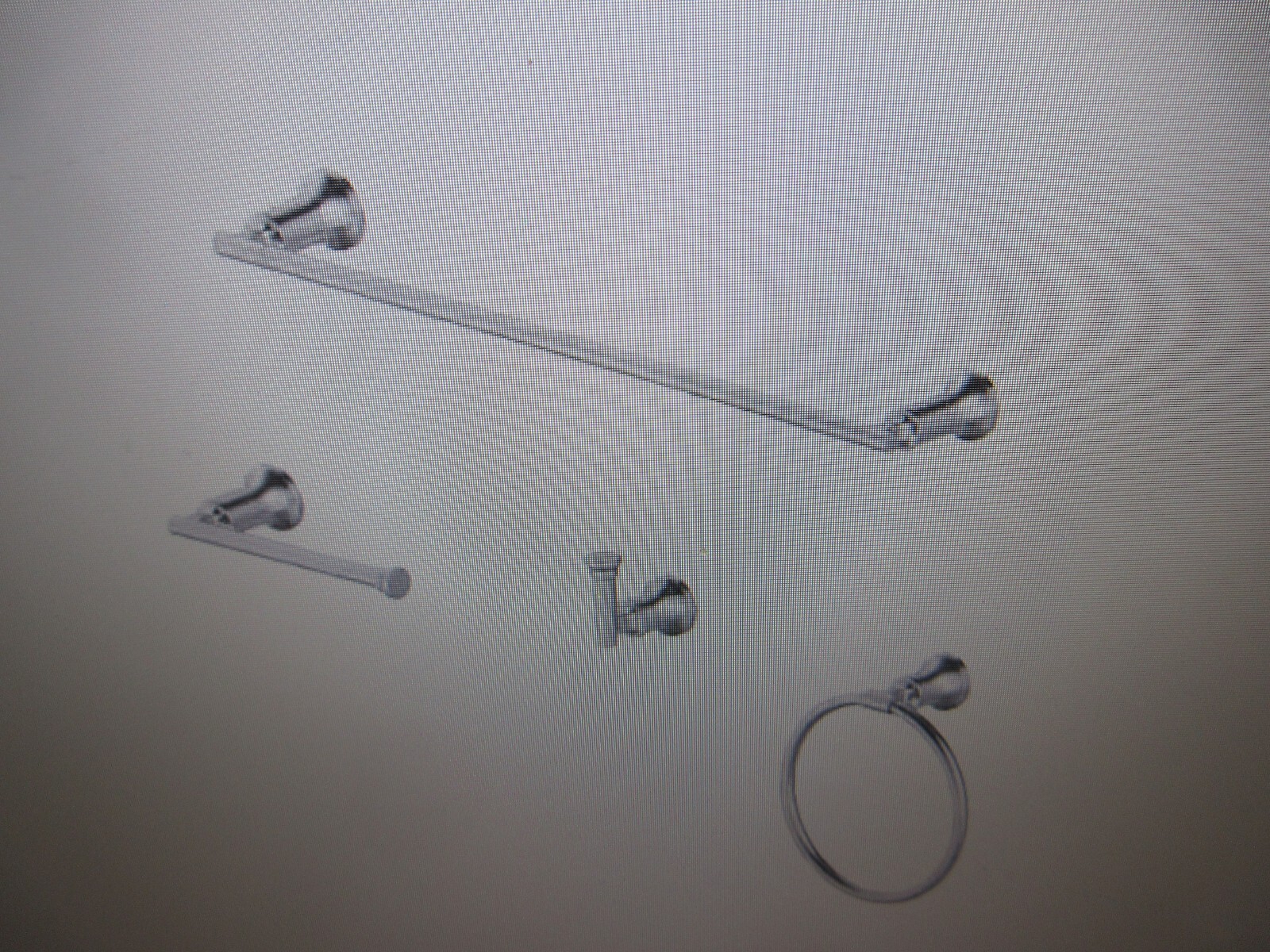 Glacier Bay Oswell 4-Piece Bath Set with 24 in Towel Bar, TP Holder, Ring, Hook