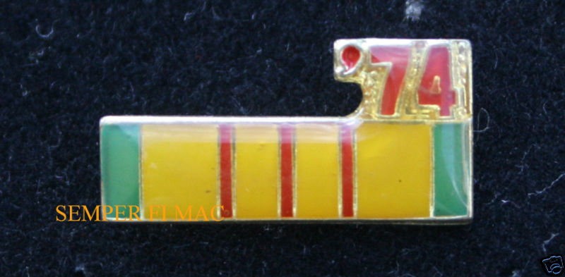'74 VIETNAM SERVICE RIBBON HAT LAPEL PIN UP US ARMY MARINES NAVY AIR FORCE USCG