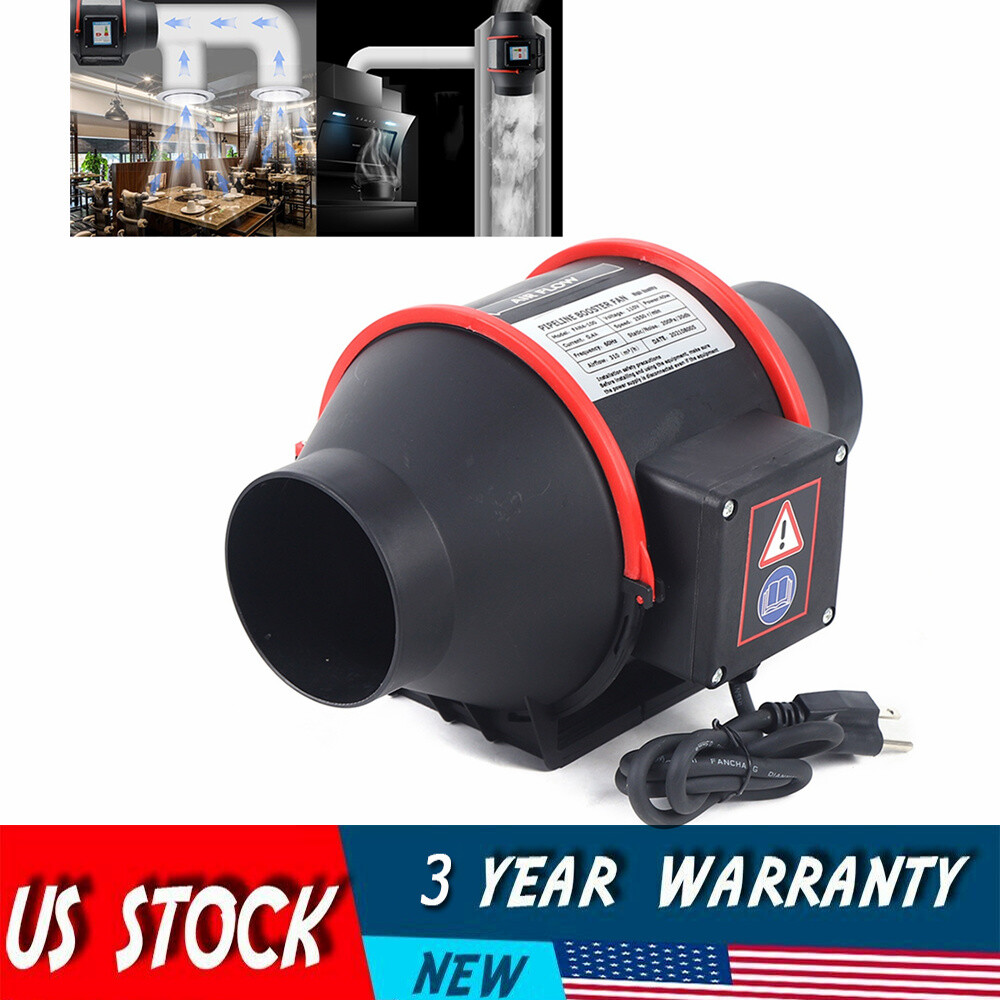 4 inch 310CFM Inline Duct Ventilation Fan Vent Exhaust Blower Vent Fan New