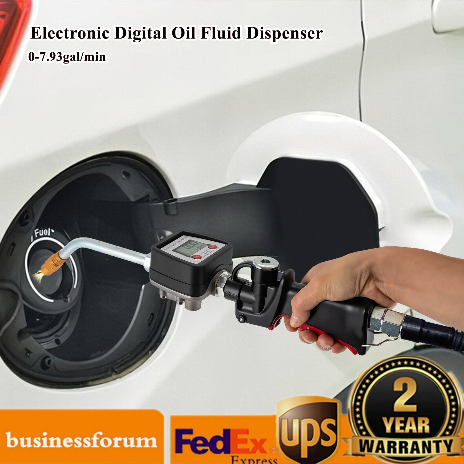 Digital Oil Control Valve Dispensing Gun LCD Meter Aluminum for Engine Oil Fluid