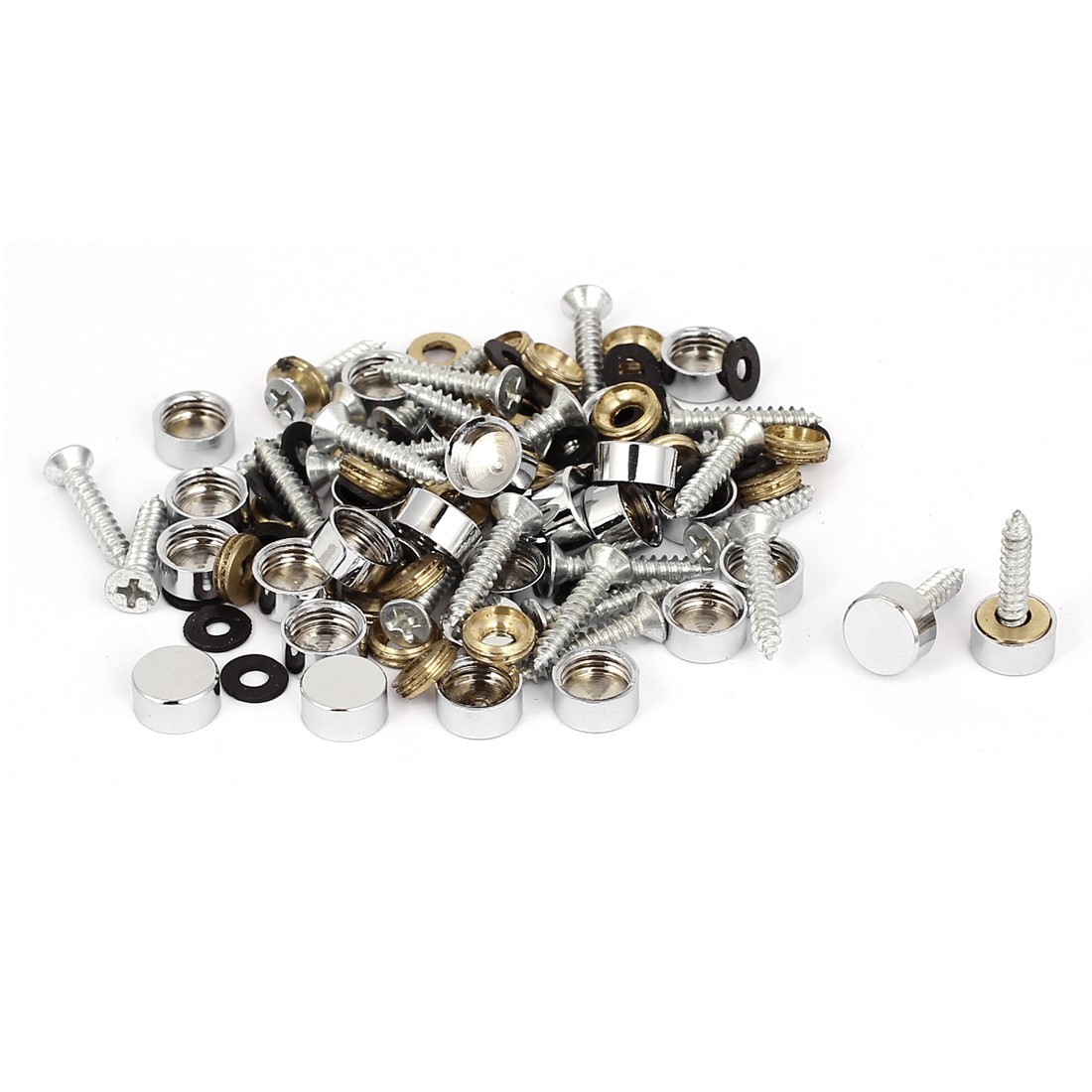 10mm Dia Advertising Glass Tea Table Decorative Metal Mirror Screw Nail 40Pcs