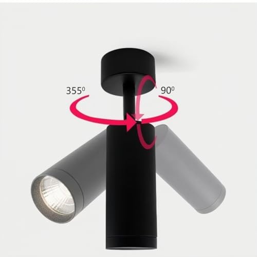 LED Spotlight Wall Lamp Indoor Ceiling Spotlights, Adjustable Directional Black