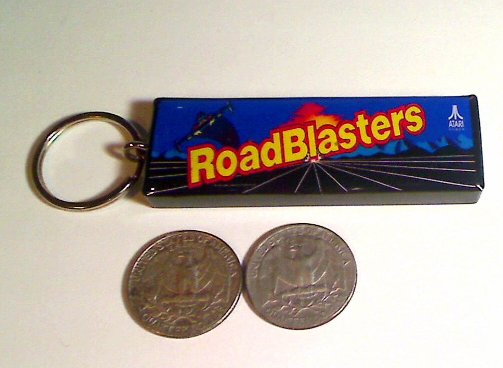 RoadBlasters Arcade Marquee Coin Door accessory Keychain