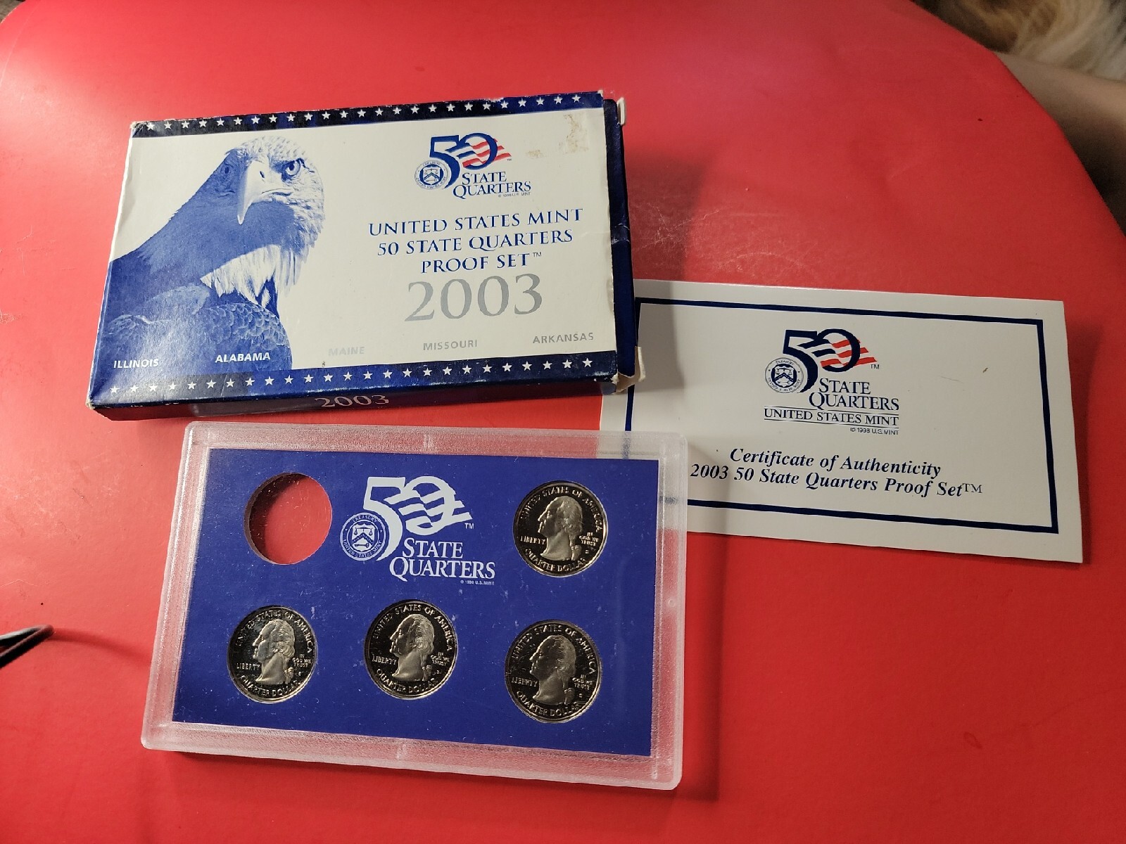 2003-S US Mint 50 State Quarters Clad Proof Set OGP with COA. Missing One