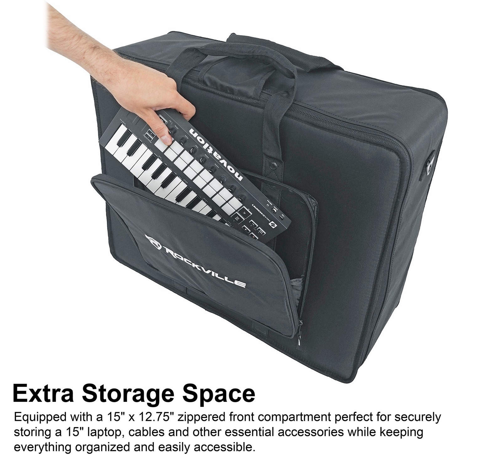 Rockville Pro Mixer Bag w/6 Padded Dividers Fits Behringer MS-5