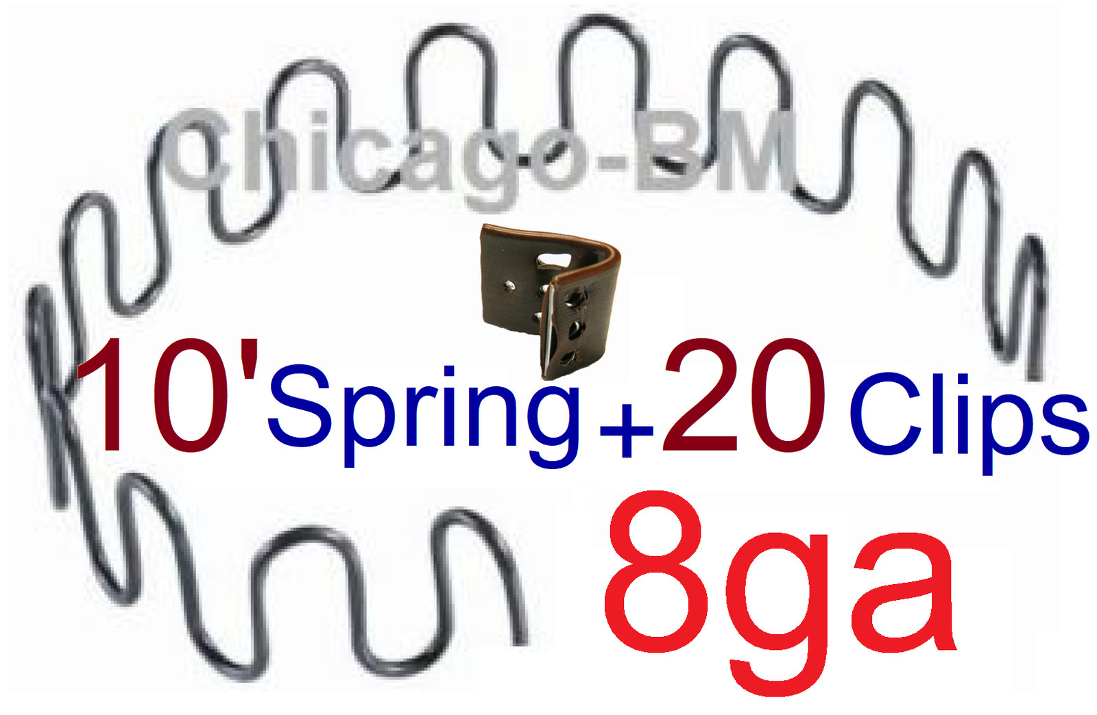 10 feet 8 ga + 20 EK Clips Zig Zag Spring-Furniture-Auto Upholstery-MADE IN USA