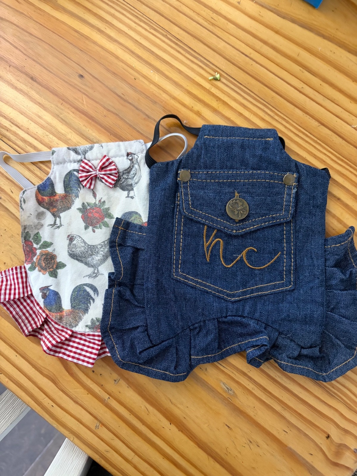 Two pack hen saddles chicken print and denim murray mucmurray hatchery