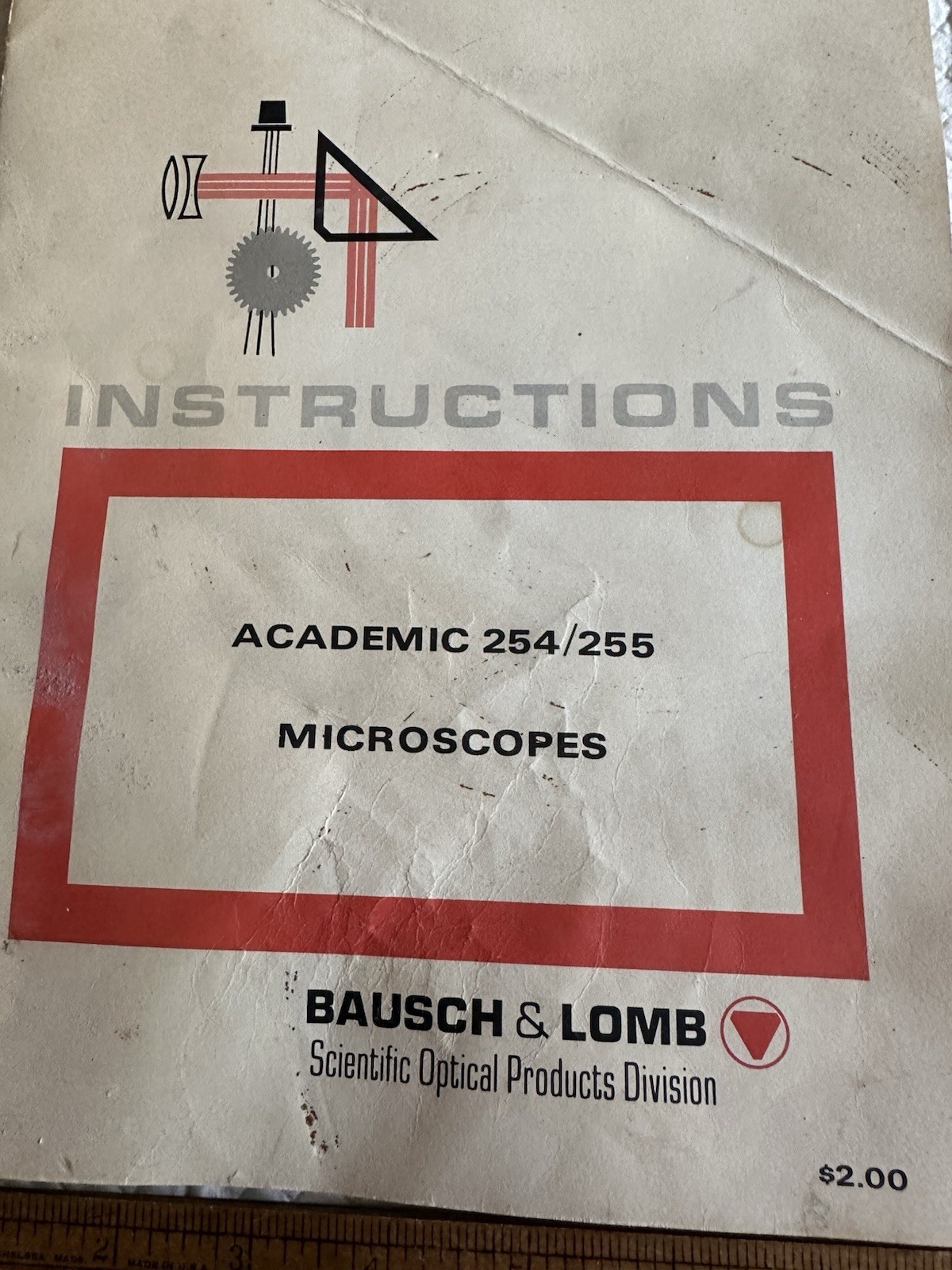 Vintage Bausch & Lomb Instructions Manual Book Microscopes Academic 254/255