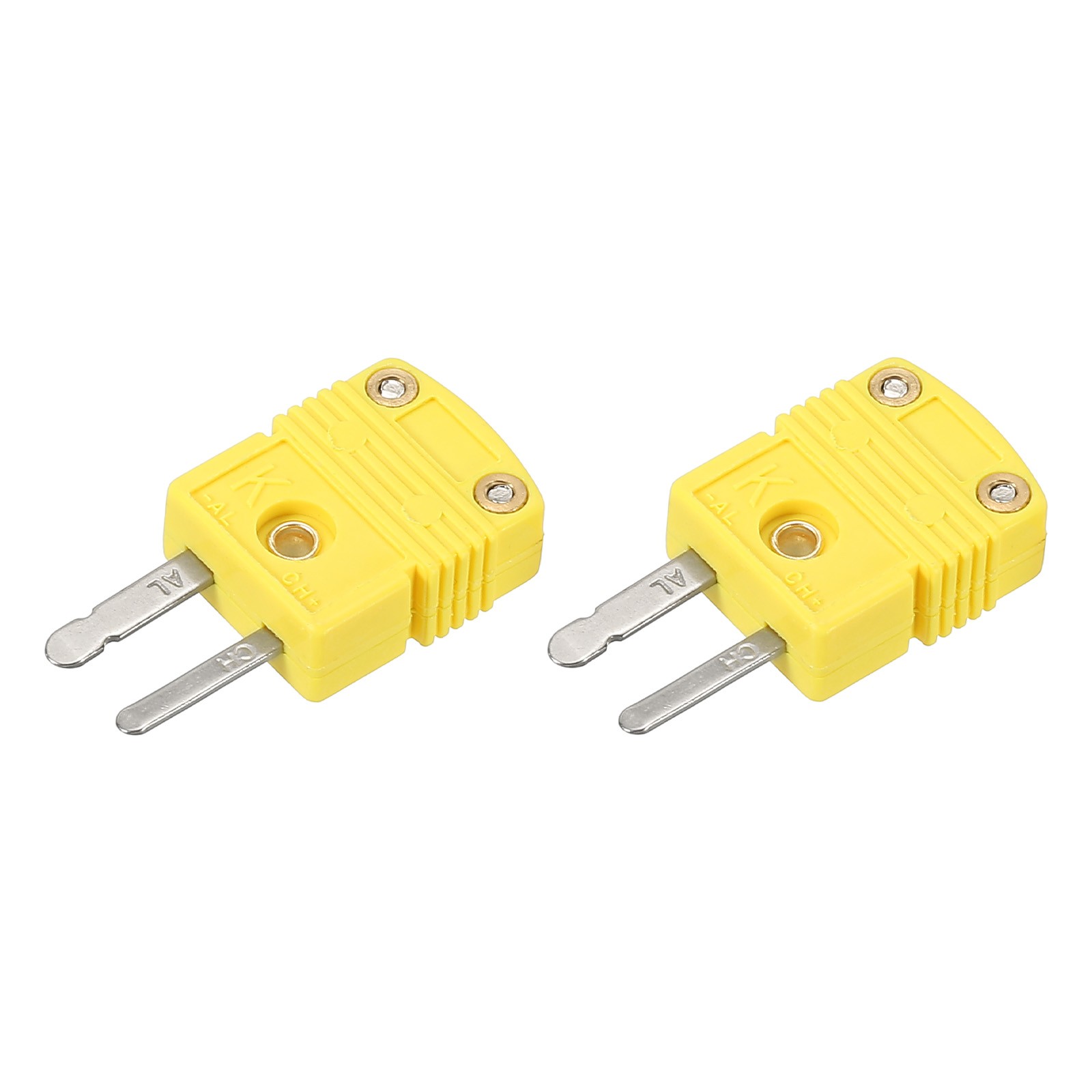 K Type Thermocouple Wire Connectors Male Plug 220°C(428°F) Yellow 2pcs