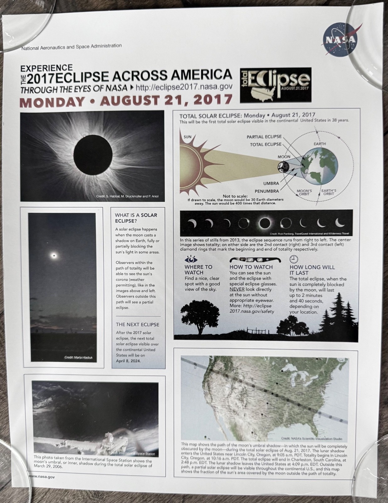 NASA bundle 7 pieces 2017 Eclipse, original NEW!