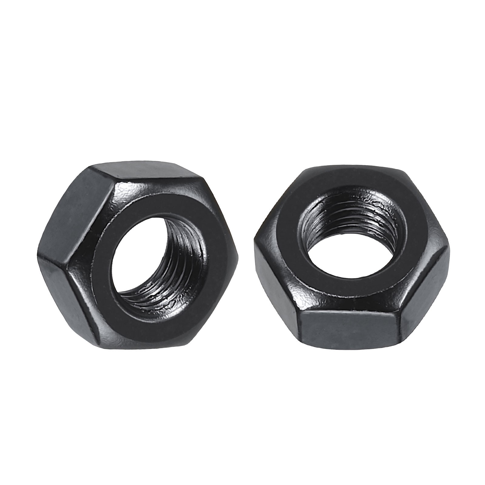 20pcs Hex Nuts - [1/4"-28] Carbon Steel Grade 8 Hardware Nuts, Black