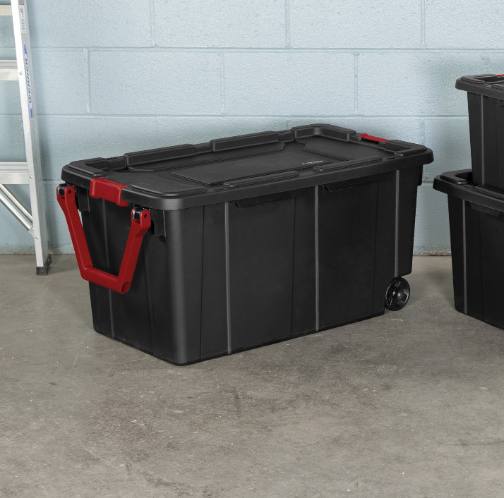 Sterilite Extra-Large Wheeled Industrial Storage Bin, 40 Gallon Durable Plastic
