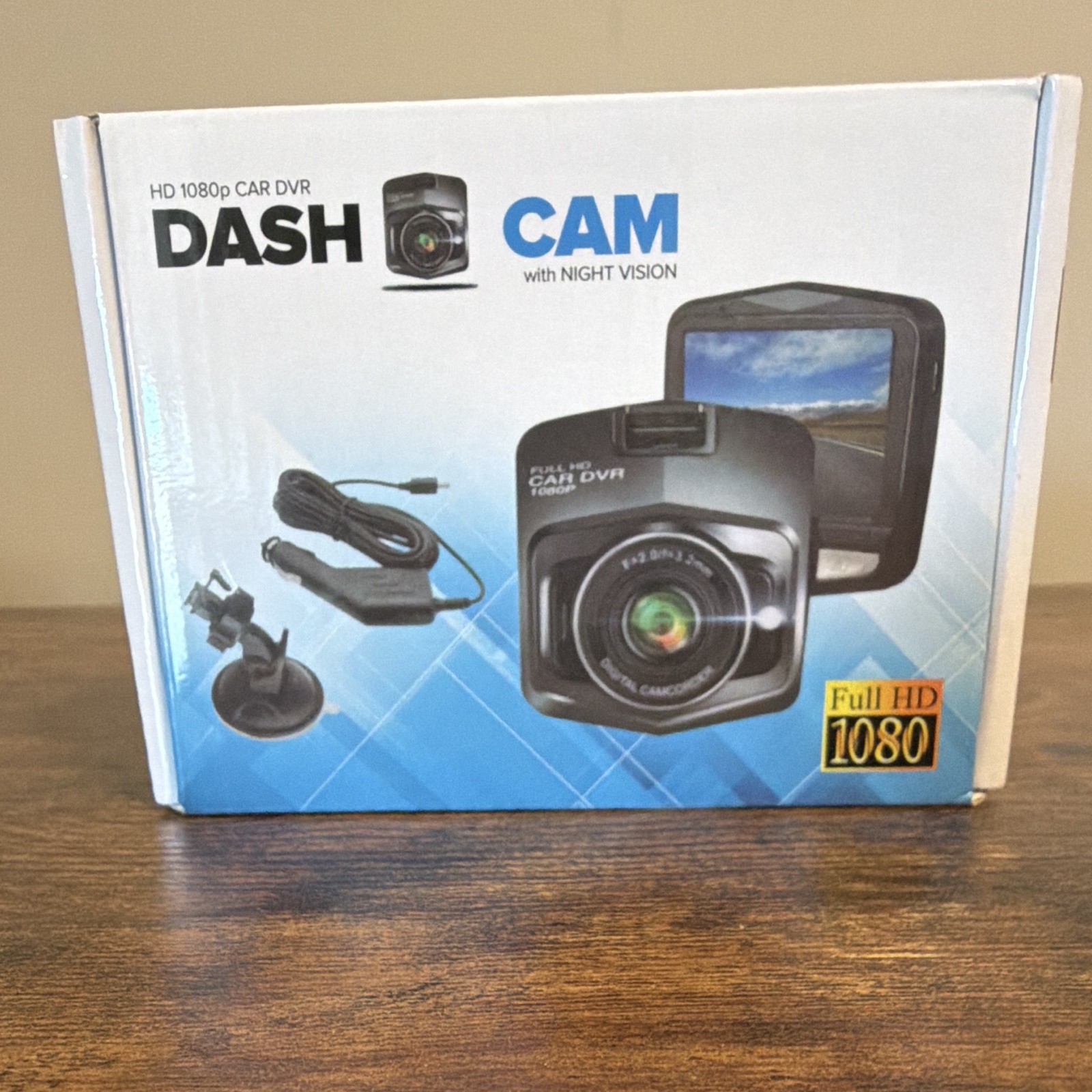 HD 1080P Car Dash Cam DVR Recorder w/ Night Vision + Mount & Charger – New