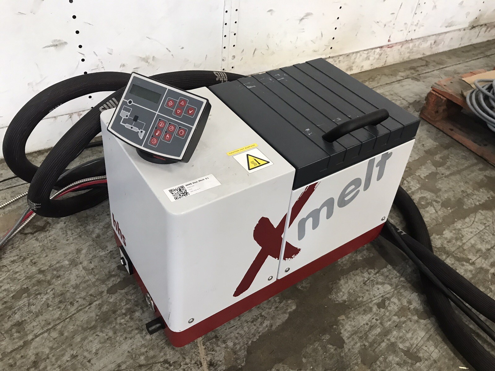 2018 HHS Baumer XM-04-4-T Xmelt 4 Hot Melt Glue Applicator with 2 Hoses and Guns