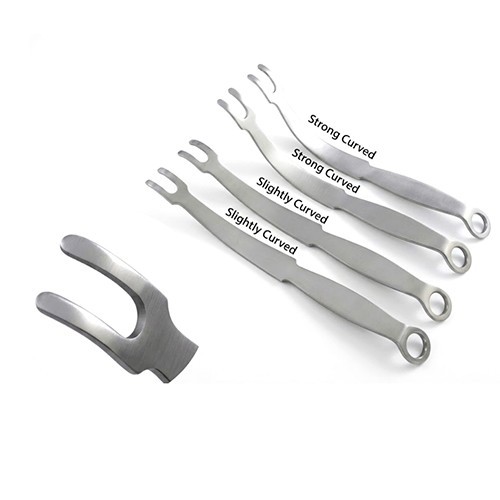 PCL Retractor Slightly Curved & Strong Curved 5 mm  10 mm Gap 5 mm 4 PCs Set
