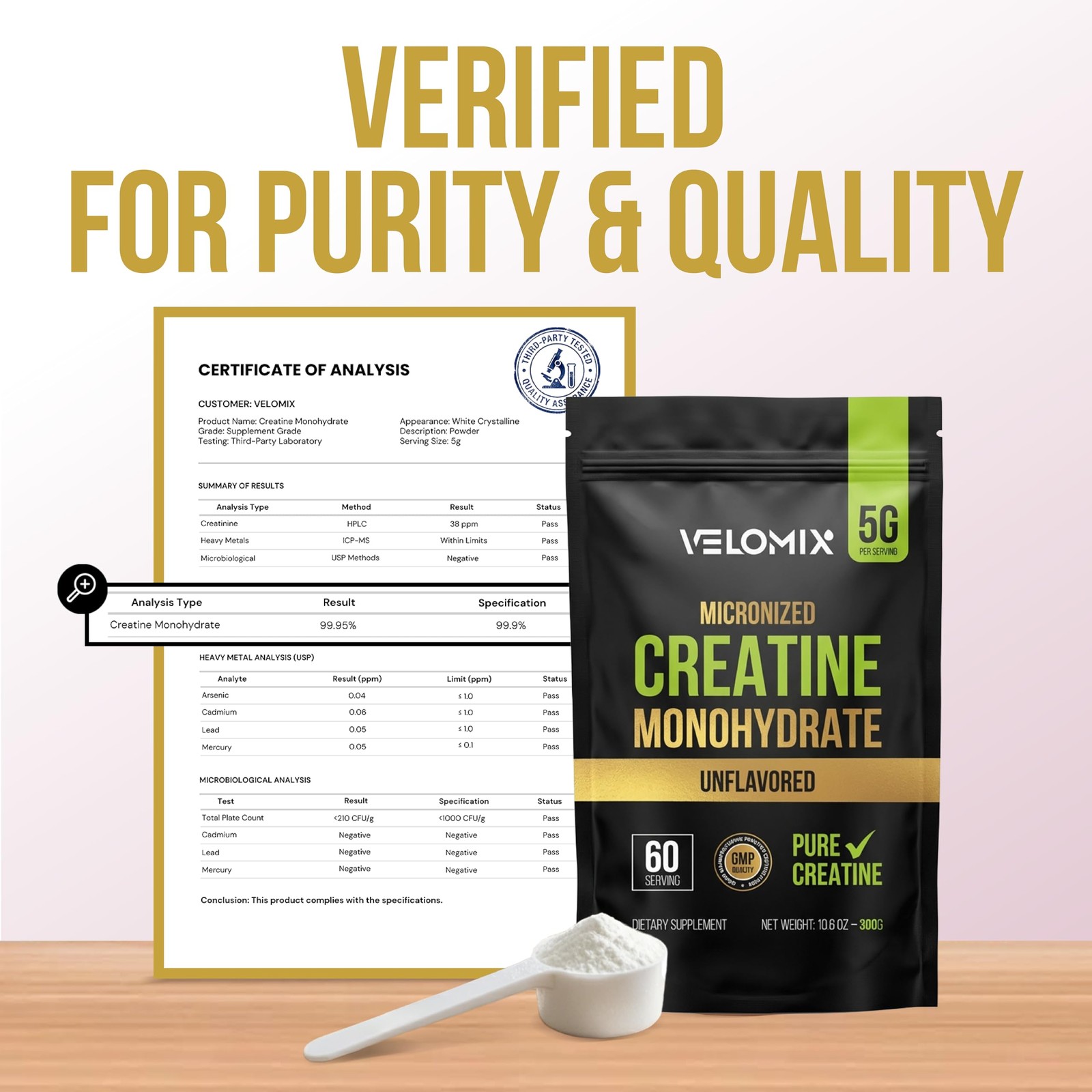 Micronized Creatine Monohydrate Powder - 100% Pure Creatine Powder Unflavored...