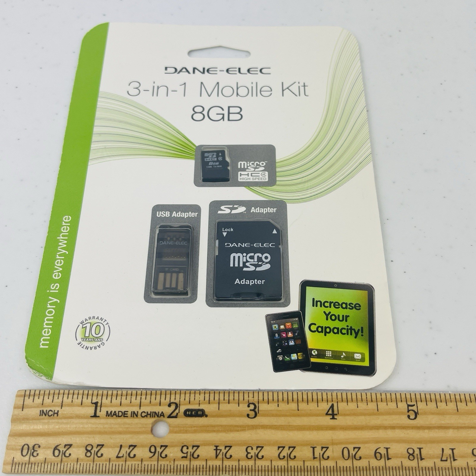 Dane Elec 3 in 1 Mobile Kit 8GB MicroSD Card USB SD Adapter Class 10