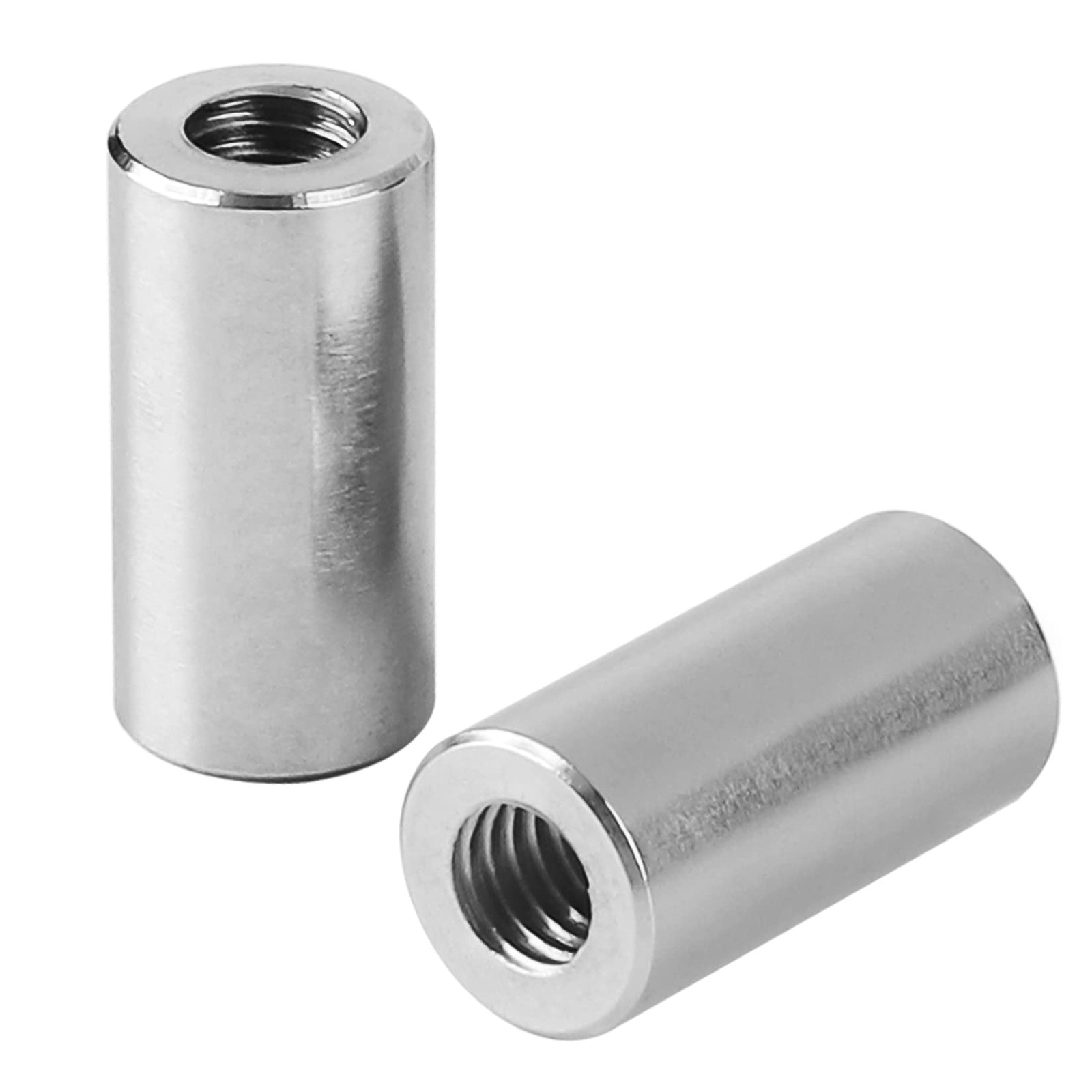 Pack of 10 - M6 Round Connector Nuts, 304 Stainless Steel Coupling Nut 25mm